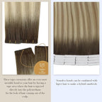 Full Shine Virgin Tape in Hair Extensions Human Hair 5Pcs Color 2/18/22 Balayage Injection Tape in Extensions 18 Inch Machine Remy Human Hair Extensions Seamless Skin Weft Tape in Hair 12.5Gram
