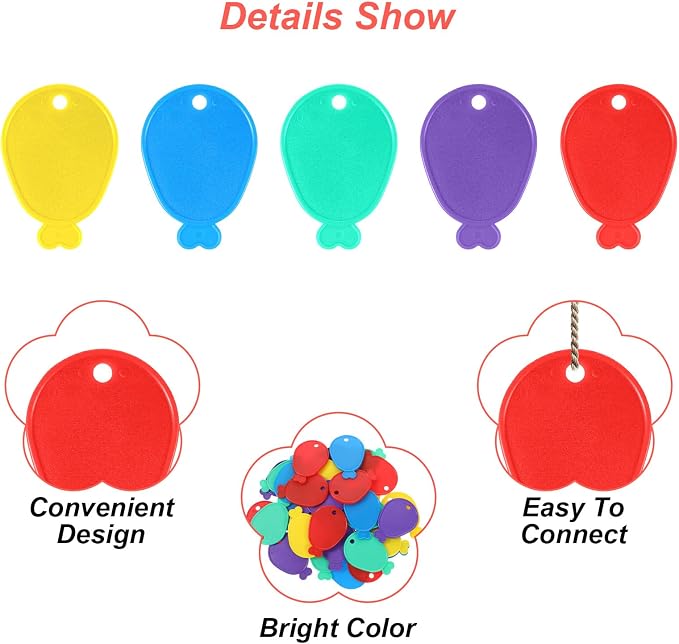 100 Pcs Plastic Colorful Weights, Balloons Pendants - Image 3