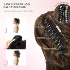 12 Inch Black Ponytail Extension - Soft Wavy Pony Tails Hair Extensions, Claw Clip Ponytail Extension, Natural Short Hair Extensions Ponytail, Synthetic Hair Pieces for Women (Color: Black)