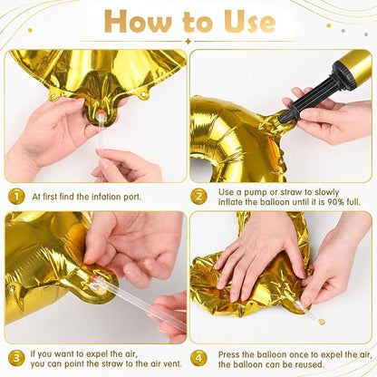 52 Pcs Gold Letter Balloons 16 Inch Mylar Foil Alphabet Letters 2 Sets A- Z - Image 3