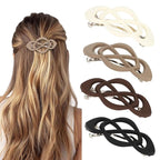 4packs Hair Clips French Hair Barrettes for Women Beige Khaki Brown Black Accessories for Women Girls