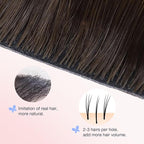 DOORES Invisible Clip in Hair Extensions 22 Inch 110g 7pcs, Real Human Hair Invisi Edge Virgin Clip ins Extensions Straight Thickening, 1D/2C/4E Natural Black to Dark Brown and Chocolate Brown