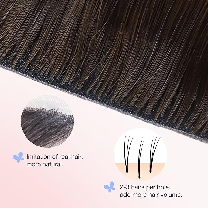 DOORES Invisible Clip in Hair Extensions 22 Inch 110g 7pcs, Real Human Hair Invisi Edge Virgin Clip ins Extensions Straight Thickening, 1D/2C/4E Natural Black to Dark Brown and Chocolate Brown