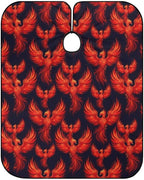 Women Red Fire Flame Bird Black Hair Salon Cutting Cape, Large Long Hairdressing Apron for Home Stylists, Haircut Tools