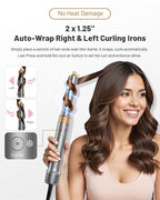 6 in 1 Hot Air Styler & Hair Styler- High-Speed Hair Dryer Brush, Fast Drying Blow Dryer Brush No Heat Damage Multi-Styler Auto Wrap Curlers for Volumizing Curl Straighten Frizz-Free with Travel Bag
