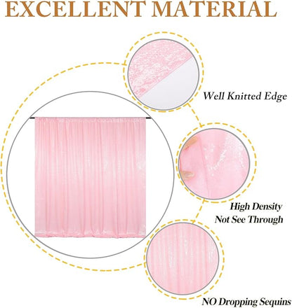 ShinyBeauty Pink Sequin Backdrop 7x7FT - Image 4