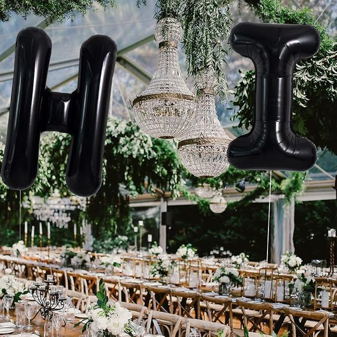 TONIFUL 40 Inch Large Black H Letter Balloon - Image 5