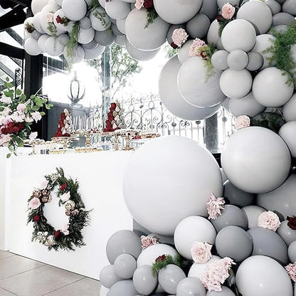 PartyWoo Grey Balloons 140pcs Light Pastel Pale Gray Color 5 Inch | 18 12 10 5 - Image 5