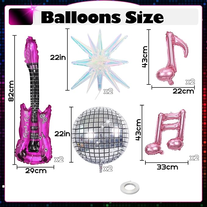 10pcs Music Party Foil Balloons Set - Image 2