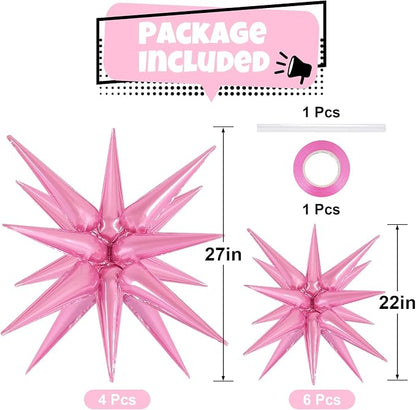 10 Pcs Star Balloons Explosion Balloons Foil Cone Balloon Magic - Image 2
