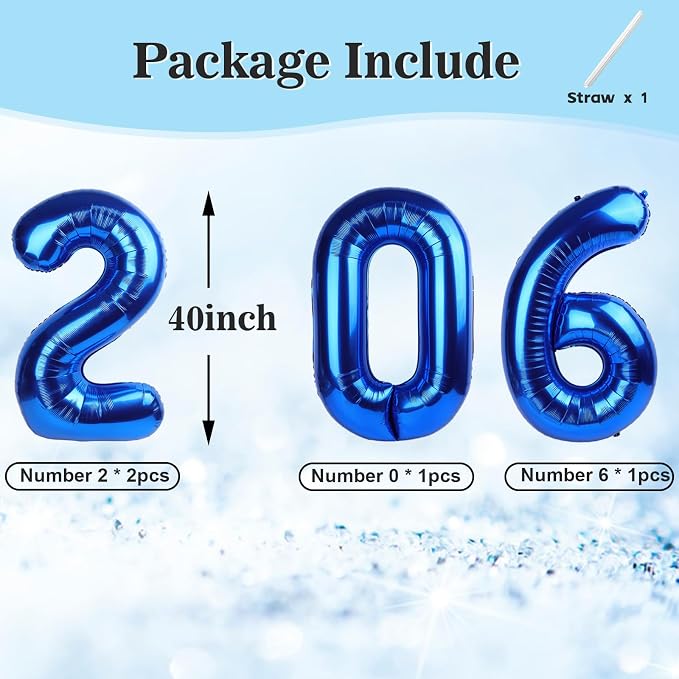 2026 Number Black Balloons 40Inch Balloon - Image 5