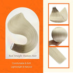 Full Shine Tape in Extensions Human Hair Balayage Color 8 Ash Brown Fading to 60 Blonde 16 Inch Invisible Seamless Skin Weft Remy Tape in Hair Extensions for Party 20 PCS Straight Natural 50 Grams
