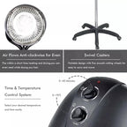 Black,B,Wall Mounted Hair Dryer,Fast Hair Drying Low Noise,Timer 0-60 Min,Steamer Hat Deep Conditioning Heat Steaming Salon Equipment Hooded Machine Used in Hair Processor