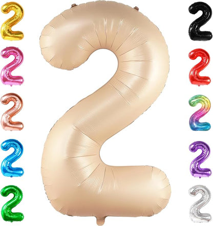 KatchOn Caramel Number 2 Balloon 40 Inch 2nd Birthday Decorations by KatchOn