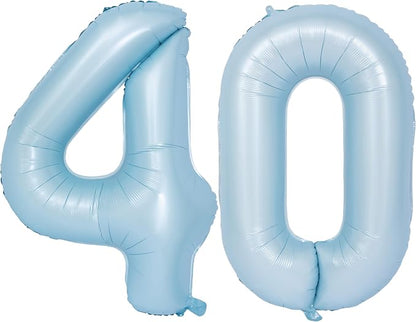 40 In Matte Blue Number Balloons Helium Foil Mylar Balloon Party Digital 40 | by Exquisitehighqualitypartydecorationstomeetyoureveryneed%EF%BC%81