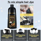 Hair Dye Shampoo Chestnut Brown Men and Women Instant & Easy 3-in-1 Hair Dye Shampoo with Herbal Ingredients Ammonia-free Lasts 30 Days-500ml