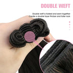 YoungSee Dark Brown Hair Extensions Weft Human Hair Sew in Extensions Darkest Brown Weft Hair Extensions Human Hair for Women 16Inch 100G
