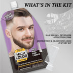 Edbe Hair Color Easy Comb Darkest Brown (2 Pack) - Grey Hair Mustache and Beard Coloring for Men with One Application Kit…