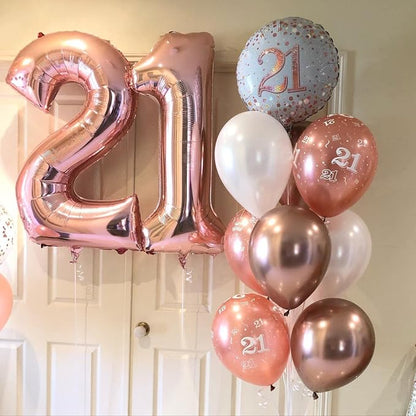 40 Inch Rose Gold 21 Number Balloons Giant Jumbo Huge 12 or 21 Foil Mylar - Image 6