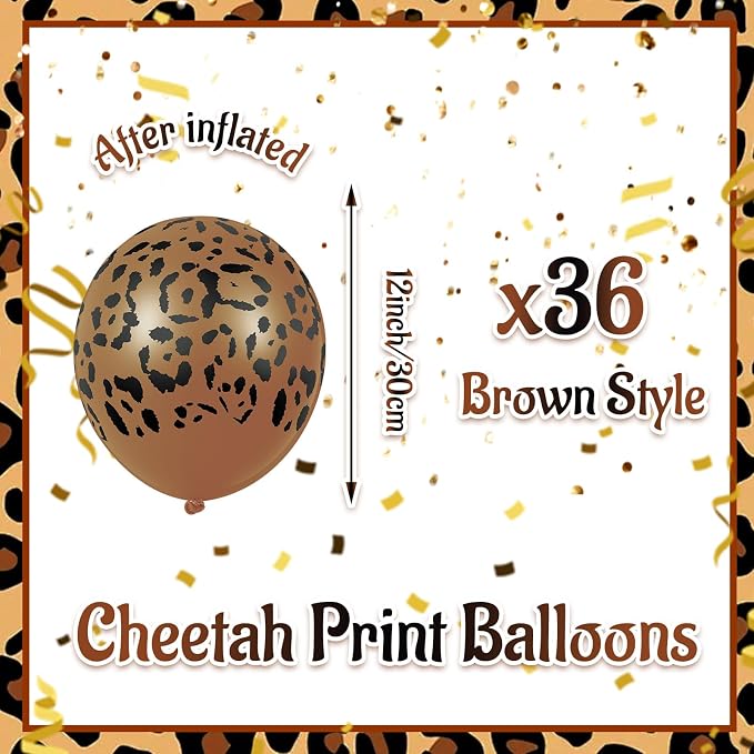 Gejoy 36 Pcs Cheetah Balloons Leopard Print Balloons 12 Inch Spots Latex - Image 4