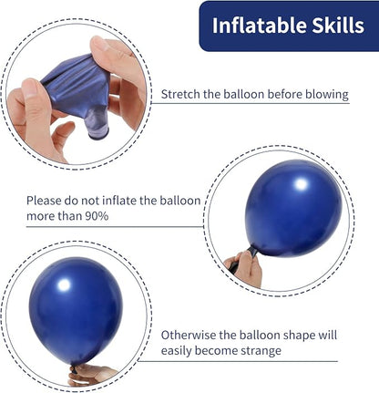 RUBFAC Blue Balloons Navy Blue Balloon Different Sizes 129pcs | Garland Arch Kit - Image 3