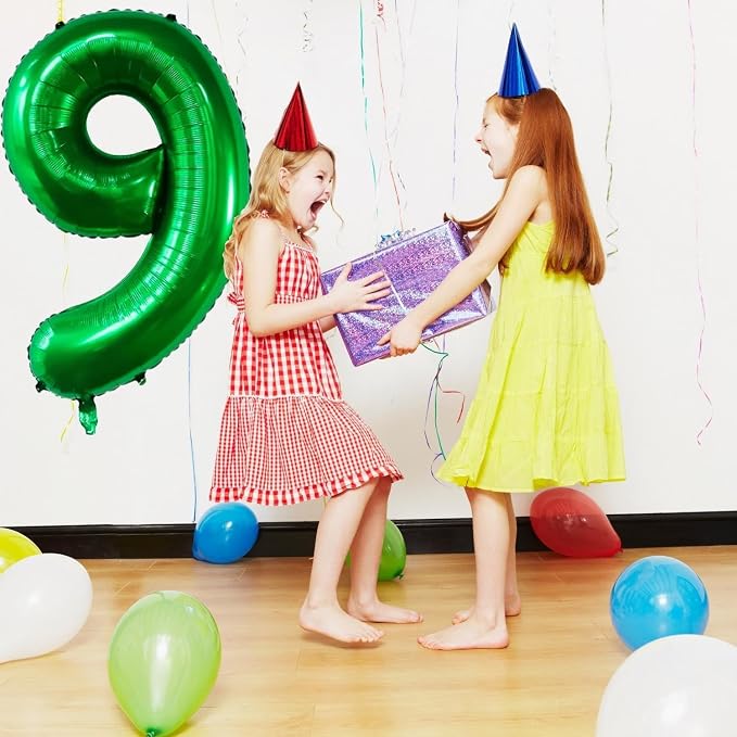Green Number Balloons, 40 Inch Dark Green Balloon 9.9 Helium Balloon 9th - Image 4