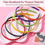 12 Pcs Thin Headband for Women,Skinny Headbands,Thin Hair Bands for Women's Hair,No Headache Headband Pressure Slip Fabric Narrow Gentle,Slim Ouchless,for Girl Head Hairs Accessories (Multicolor)