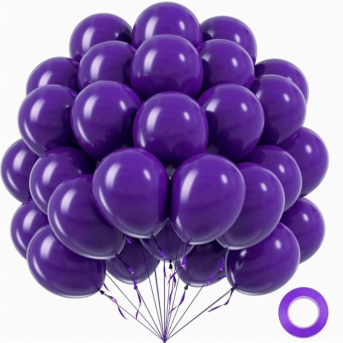 Dark Purple Balloons 12 inch, Baby Shower, Graduation, Anniversary, Birthday by Awenztech