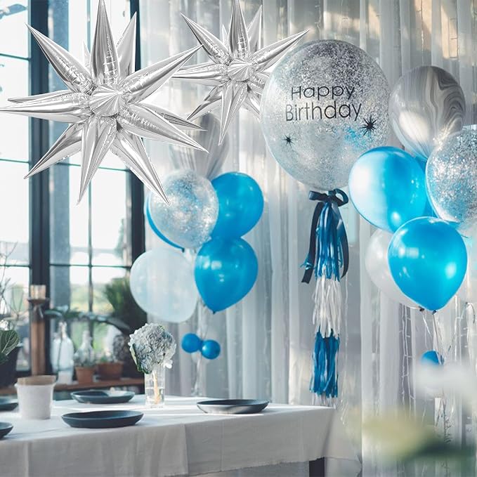 ZAKVOOR 60 Pcs Star Balloons 12 Spike Foil Explosion Party Decoration Balloons - Image 5