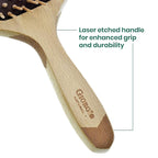 Giorgio Eco Friendly Wooden Bristle Hairbrush - Large Detangling Brush and Hair Growth Brush for Thick or Long Hair - Paddle Hair Brush Made with Anti Static Beechwood, Silicone Massage Cushion