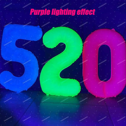 40IN Fluorescent Pink Number 9 Balloons Glow In The Dark Pink Balloon | - Image 6
