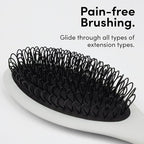 The Hair Shop Beige Loop Brush - Salon Professional Grade with Ergonomic Design - Safe Detangler Tool for 100% Remy Human and Synthetic Hair Extensions and Wigs (Light Grey)