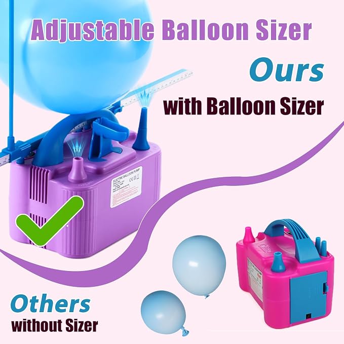 Party Zealot Electric Balloon Inflator Dual Nozzles - Image 3