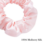 Mulberry Silk Hair Ties - Frizz Prevention, Sleep Accessories for Women (Beige, White, Pink, 3-Pack)