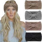 DRESHOW Knit Crochet Headband for Women Ear Warmer Soft Turban Stretch Warmer Headbands Winter Fashion Head Wrap