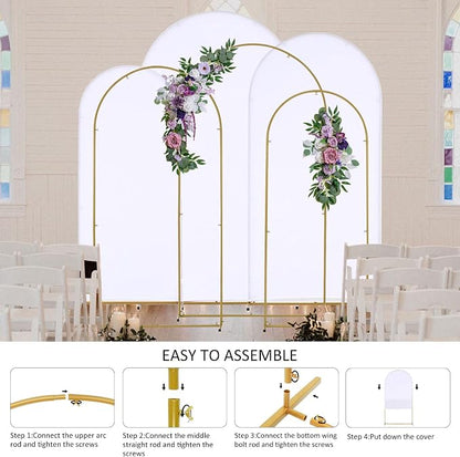 Vincidern Wedding Arch Backdrop Stand and Cover Set of 6, Baby Showers - Image 4