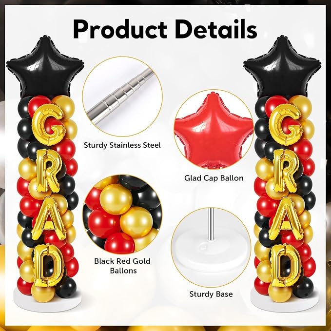 2 Sets Graduation Balloon Column Stand Kit - Image 3