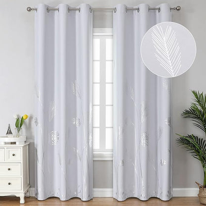 Greyish White Room Darkening Curtains 2 Panels by ESTELARTEXTILER