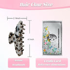 French Hair Claw Clips for Women Grils,4 Inch Strong Hold No Slip Grip Accessories Acetate Material,Not Easily Damaged,Thick or Thin Hair (White & Brown)