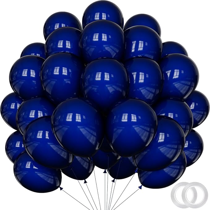 100 Pack 12 inch Navy Blue Latex Balloons by PatiCool