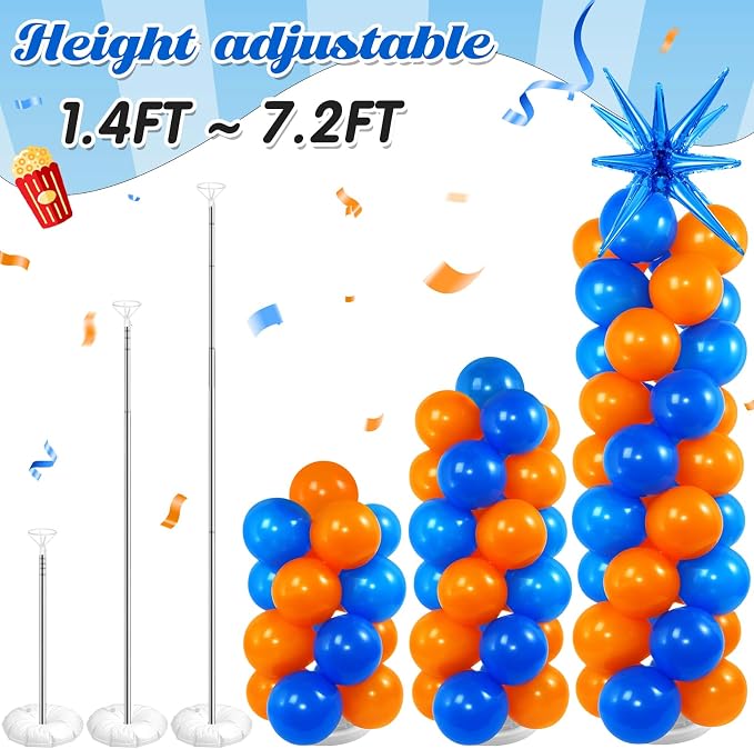 2 Set Blue Orange Toy Inspired Cartoon Balloon Column Stand Kit - Image 7