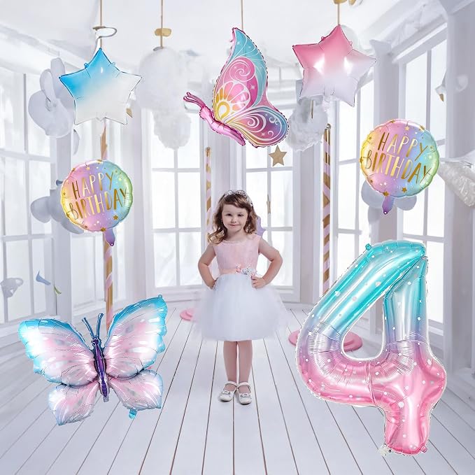 Butterfly Balloons 4th Birthday Decorations - Image 5
