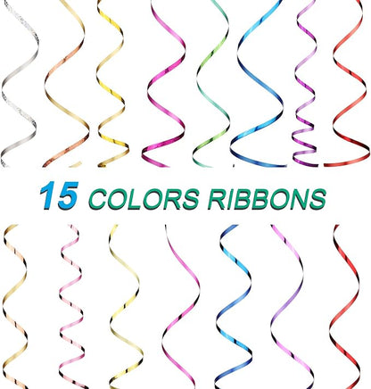 Shappy 15 Rolls Curling Ribbon 1/5" Wide x 11 Yards Total 165 Yards Balloon - Image 3