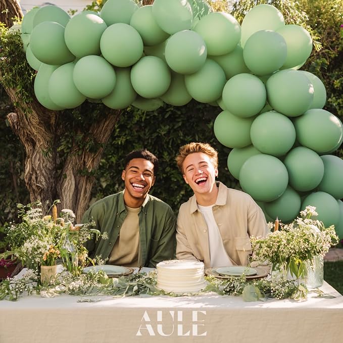 AULE 50Pcs Latex 12 Inch Sage Green Balloons | Helium Balloons Helium Party - Image 3
