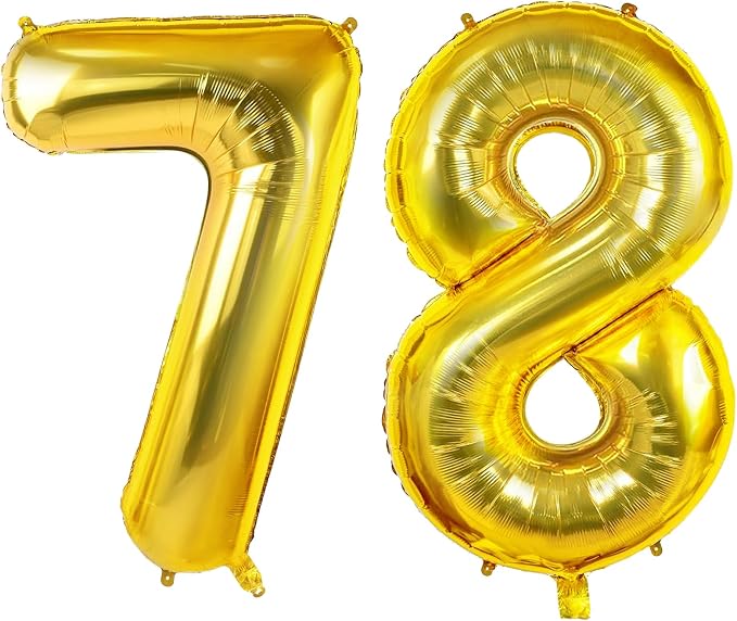 Number 78 Balloons for 78th Birthday Party Decorations, 0-100 Large No.78 by Joycard