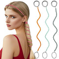 3 Packs Ponytail Holders Hair Ties for Women, Spiral Pony Tails Elastic Braided Hair Holders for Gym Swimming Sports (3pcs16"colorful11)