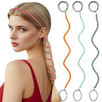 3 Packs Ponytail Holders Hair Ties for Women, Spiral Pony Tails Elastic Braided Hair Holders for Gym Swimming Sports (3pcs16"colorful11)