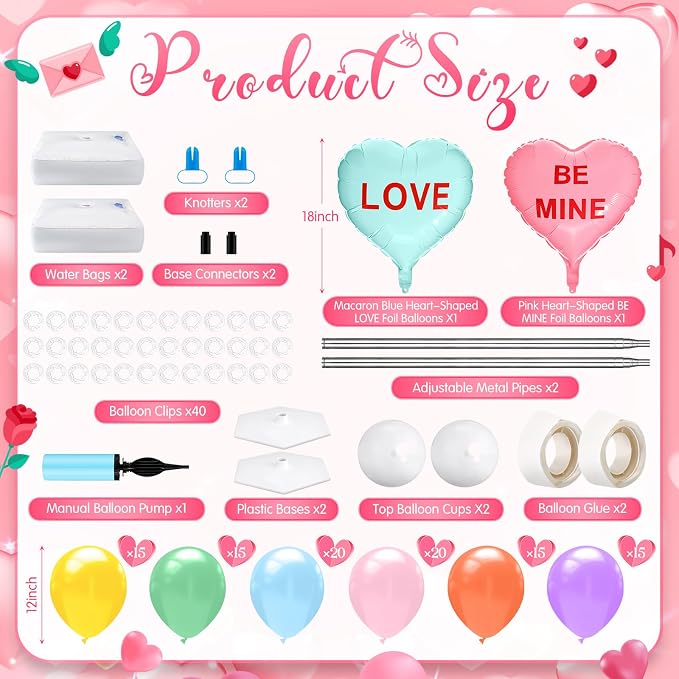 Kasyat 2 Set Valentines Day Balloon Column Stand Kit - Image 2