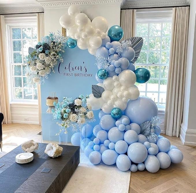 200Pcs Blue and White Balloon Garland Arch Kit - Image 4