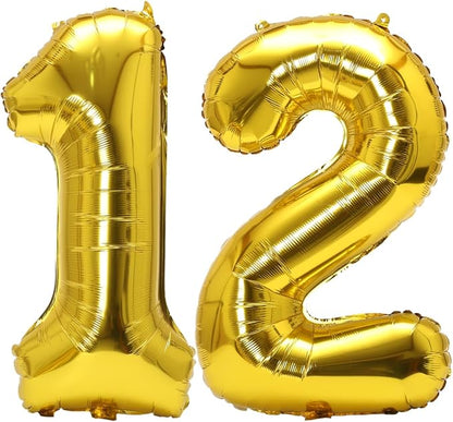 Number 12 Balloon Foil Mylar Balloons by YPSelected